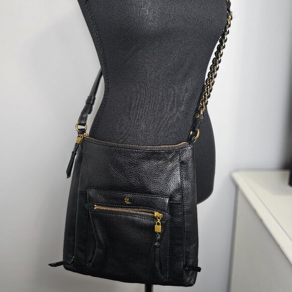 Elliott Lucca Gwen Black Leather Crossbody Bag with Gold-Tone Hardware - Picture 3 of 8
